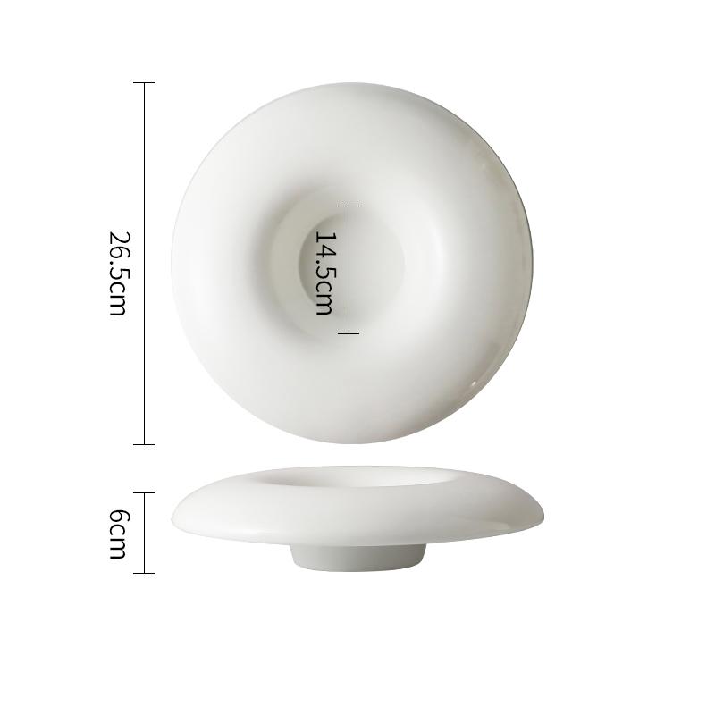 Creative Round Ceramic Pasta Ramen Bowls Fruit Salad Plate Restaurant Solid Color Tableware Soup Pots Dinner Plates Dessert Bowl