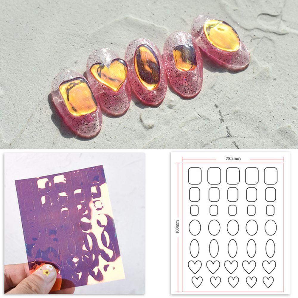 Украшение Маникюр Лазерные Ногти Пленка Ноготь Кубик Льда Наклейка 3D Целлофановая Бумага Аврора Ногтевые Фольги