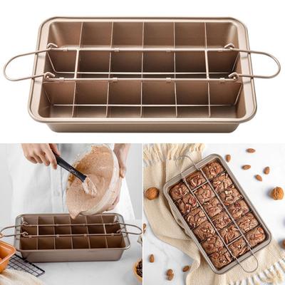 Форма для пирожных со съемными перегородками, прямоугольная пищевая нержавеющая сталь, шоколадный торт, маффины, противень с антипригарным покрытием, резак для листов, кухонные формы для выпечки