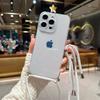 Чехол для телефона с ремешком через плечо, конфетного цвета, для iPhone 17 Air 16 16E 15 14 13 12 11 Pro Max Plus, силиконовый, мягкий ТПУ, задняя крышка