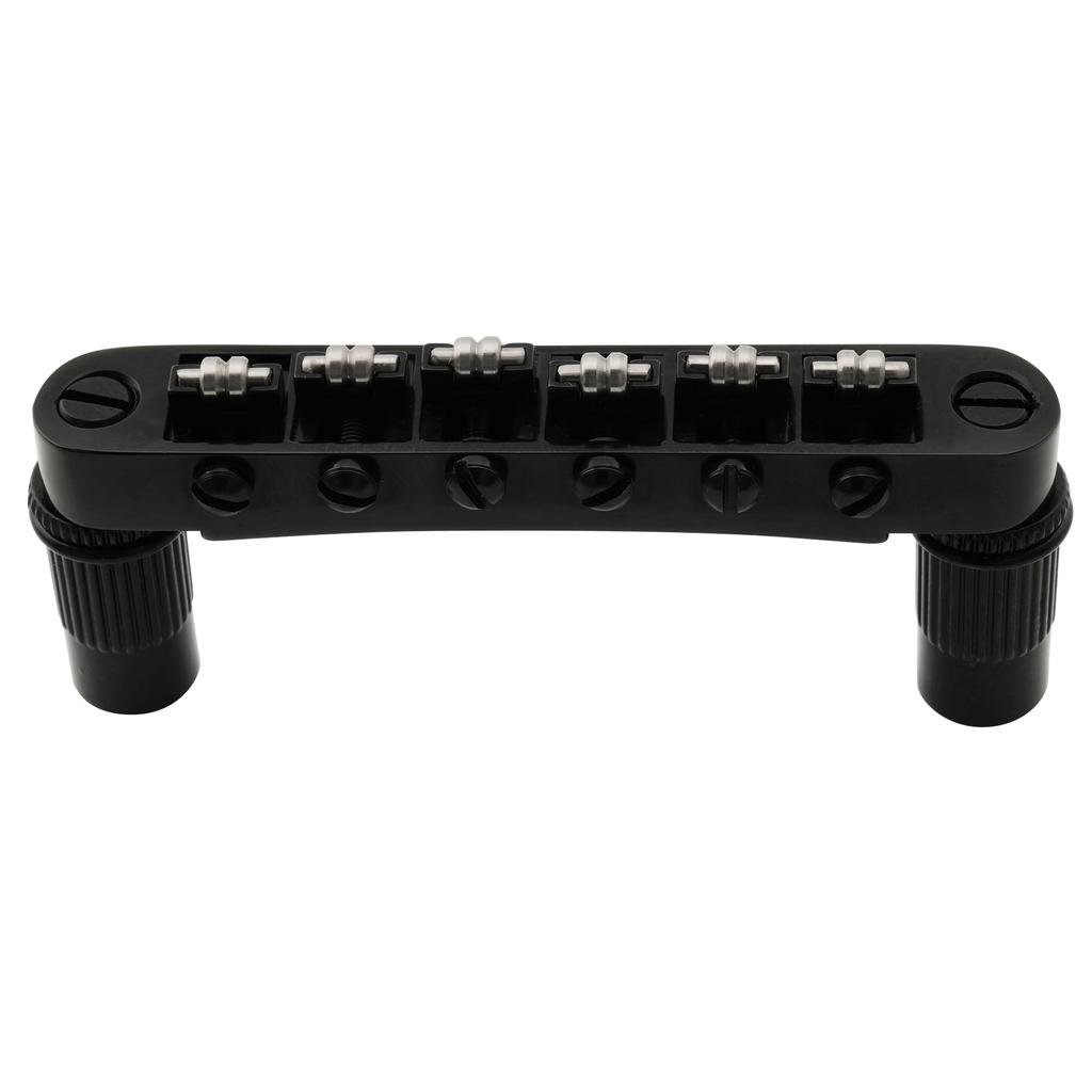 Musiclily Pro 10.4mm Pitch Roller Saddle Tune-O-Matic Bridge for LP, Epiphone, and Les Paul SG Electric Guitars, Black