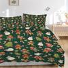 3pcs Christmas Cookies & Snowmen Holiday Comforter Set with One Quilt Cover and Two Pillowcases,Festive Decor for Bedroom and Guest Room