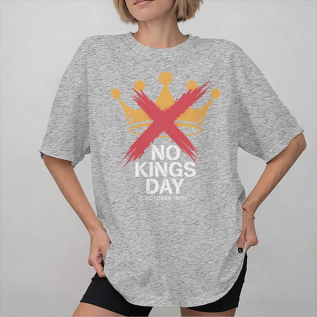 Graphic Printed No Kings In America T Shirt For Unisex  100 Cotton Tee Shirt Short Sleeve Clothing