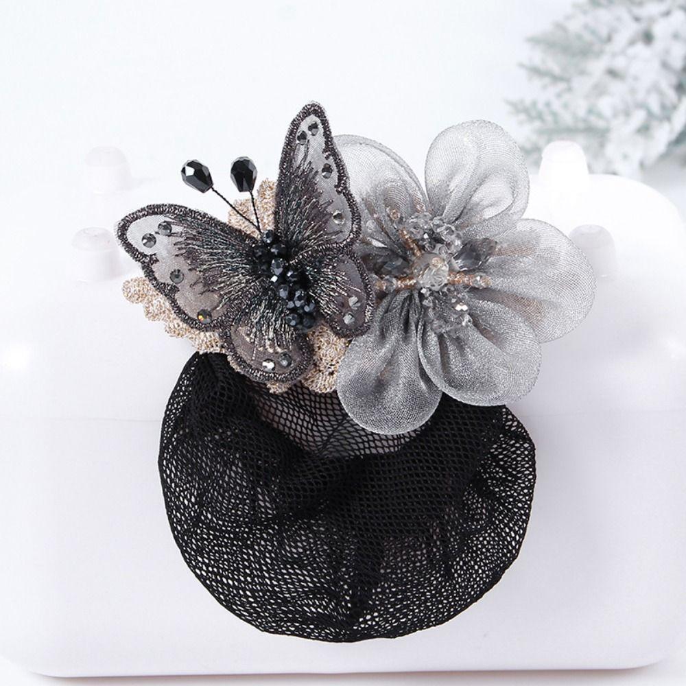 Крючок Женская заколка для волос Цветок Бабочка Зажим-пружина Корейский стиль Головной убор Цветок Сетка для пучка волос Снуд