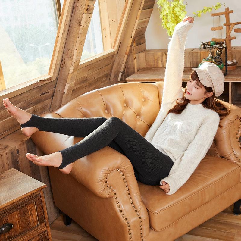 1900D Cotton Vertical Striped High-Waist Leggings with Plus Velvet, Skin-Tone, Slightly Compressive, for a Slim Look, Women's Footed Pantyhose.