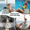 1 шт. Пляжная сумка-тоут Легкая Складная Многокарманная Дизайн с сумкой на молнии Идеально подходит для бассейна Путешествий Спортзала и Приключений на открытом воздухе Сумка