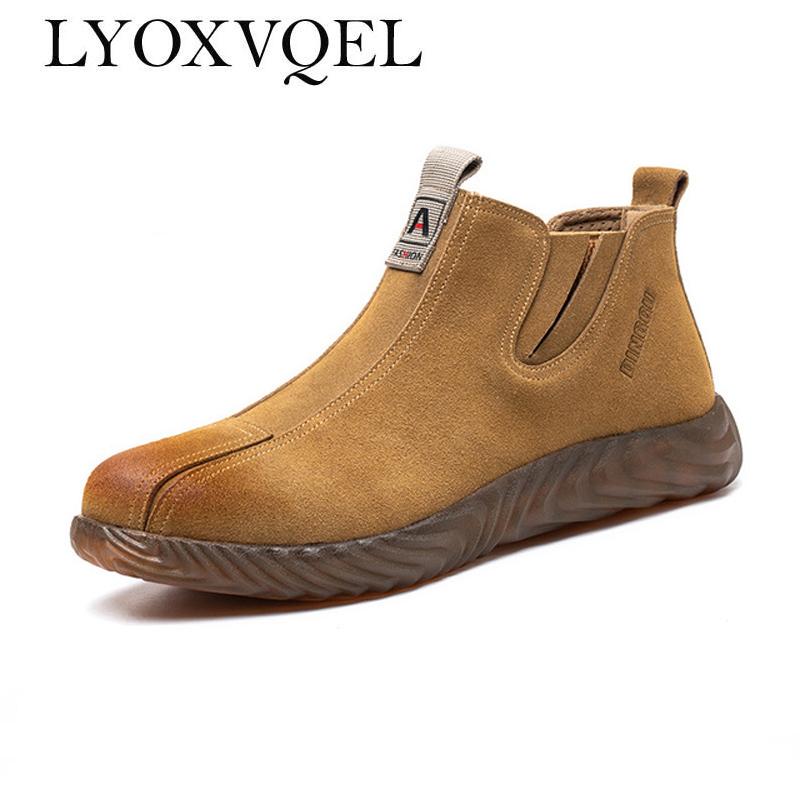 Неразрушаемая защитная обувь мужская с мягкой подошвой, рабочая обувь, ботинки челси, рабочие защитные ботинки со стальным подноском, коровья кожа, обувь сварщика M647