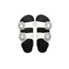 Second Hair! Su Yinyin's Same Shoes Square Buckle Rhinestone Leather Double Belt Casual Platform Slippers Women's Sandals Outside