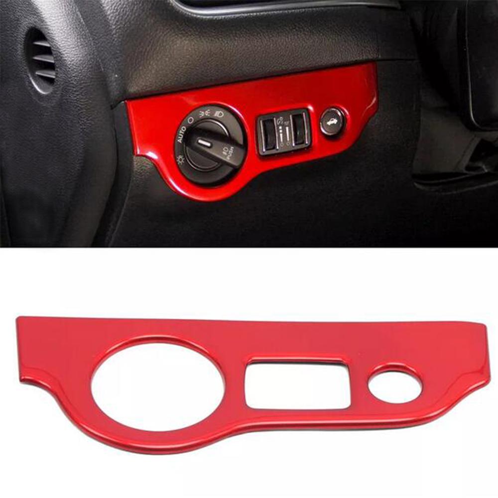 Car Interior Headlight Switch Button Cover Trim Red For Dodge Challenger Charger