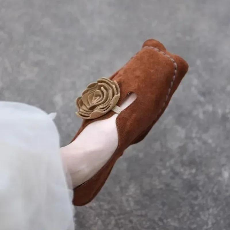 Модные женские балетки Мэри Джейн Туфли Женские Элегантные Мюли Сандалии Ретро Нишевые Цветы Квадратный Носок Глубокий Вырез Мягкая Подошва Одинарные Туфли