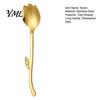 Glossy Metal Cutlery Tulip Shaped Stainless Steel Spoon, Long Handle Coffee Ice Cream 304 Spoon Dessert Serving with Hanging Hook, Kitchen Flatware