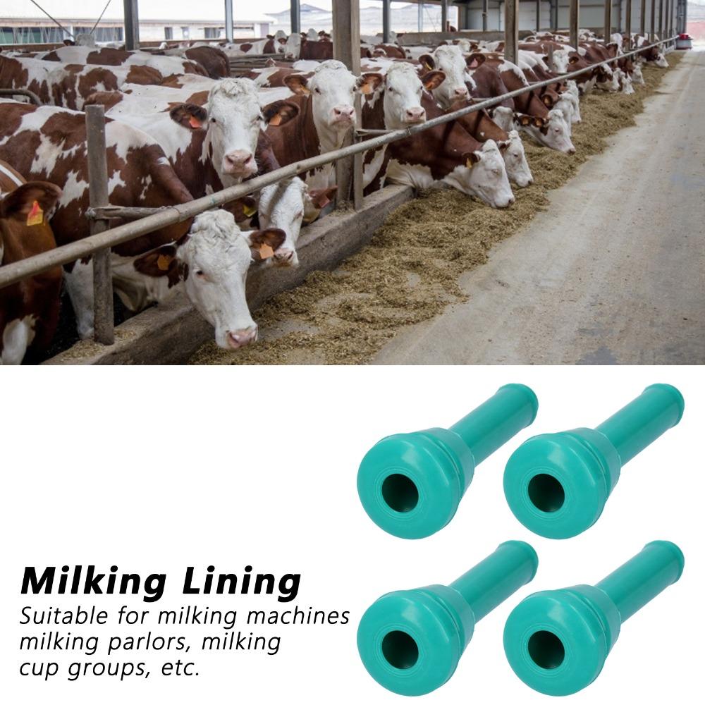 4Pcs Green Teat Cup Liner Food-Grade Silicone Milk Lining Replacement Milking Machine Liner  Cattle