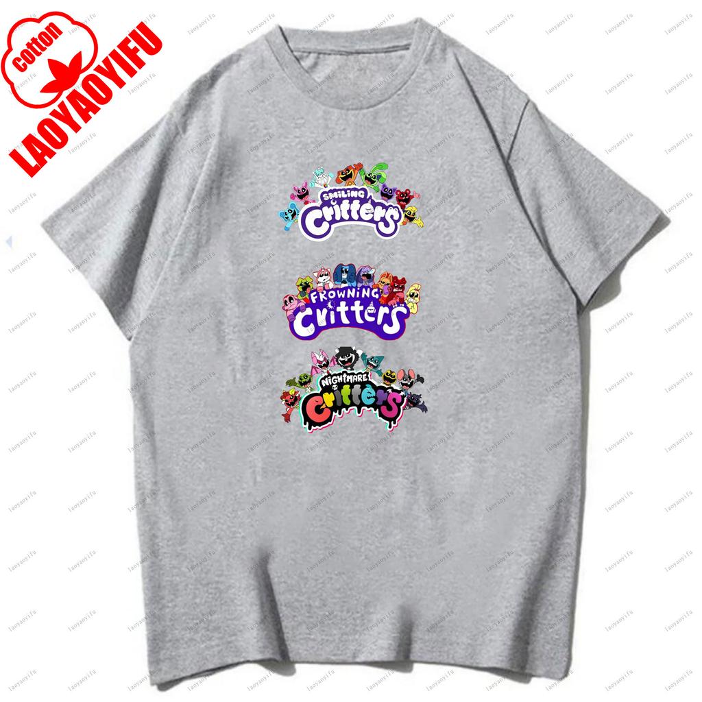 Smiling Critters T-shirts Breathable Camisetas Harajuku Tops Men T Shirt Casual for Daily Wear and Casual Outings