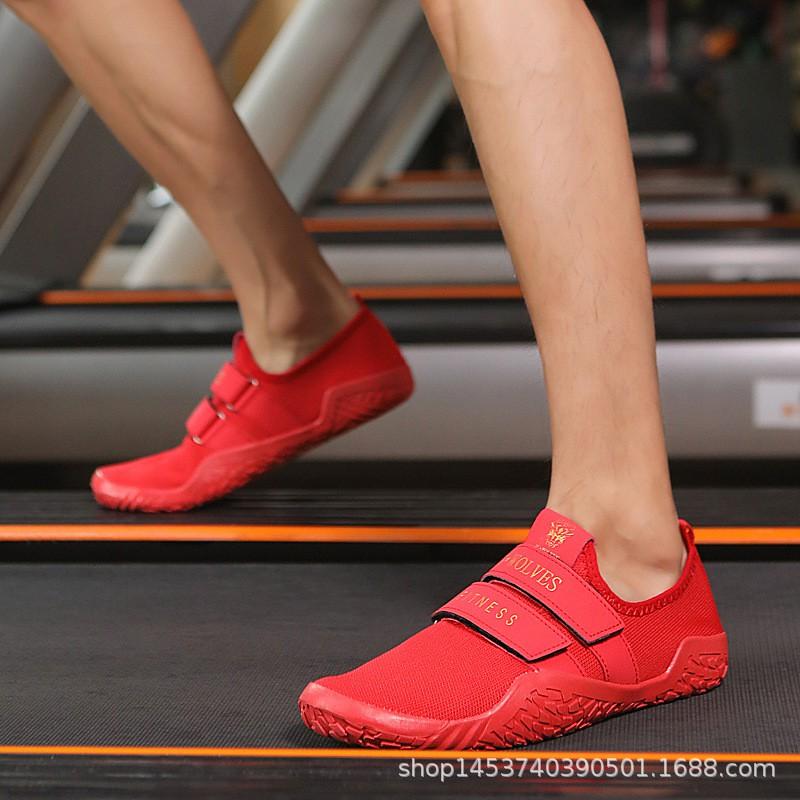 Low-Cut Indoor Training Shoes Squat Deadlift Powerlifting Yoga Barefoot Style Non-Slip Rubber Sole Breathable Mesh