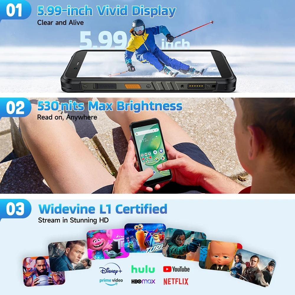 Ulefone RugKing 4G Прочный Телефон Android 15 До 16 ГБ+128 ГБ Водонепроницаемый Смартфон 9600 мАч NFC Глобальная Версия 5.99"