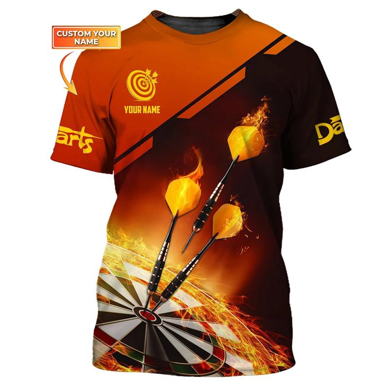 Модная мужская футболка с 3D-принтом и дротиком, хип-хоп-тренд, одежда в стиле Харадзюку, повседневная свободная футболка с коротким рукавом и круглым вырезом, с индивидуальным именем