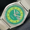 5 AUTOMATIC JAPAN 6309A MENS VINTAGE GREEN COLOR DIAL WATCH A702728-1 R210-a702728