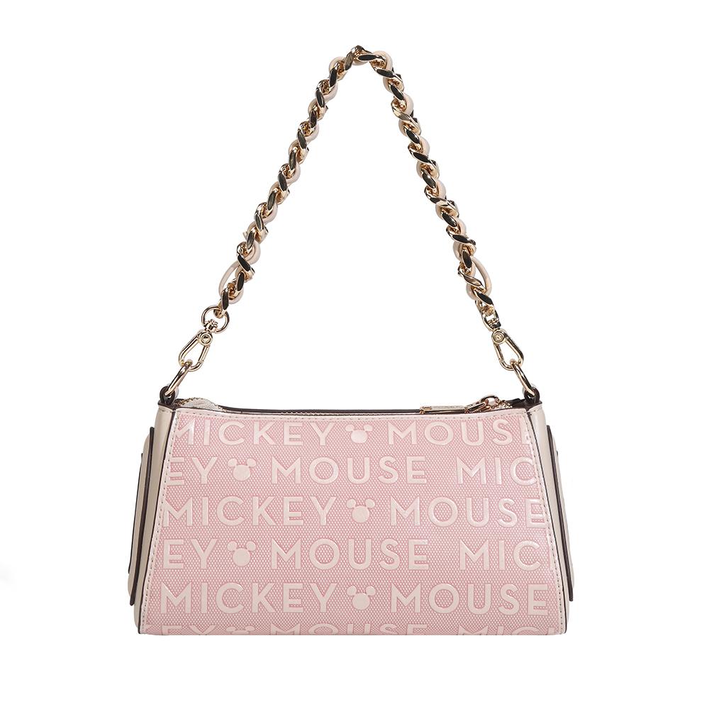 New Disney Mickey Series PU Crossbody Bag, Shoulder Bag, Portable Shoulder Bag Regular Women's Pink White BMK-71669P