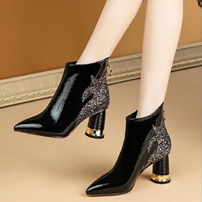 Роскошные женские красные короткие сапоги осень-зима модный тренд плюшевые туфли на высоком каблуке для вечеринок, свадеб повседневная обувь для путешествий и танцев