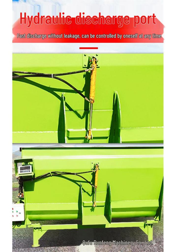 Double Shaft Yellow TMR Feed Mixer for Livestock Farming and Silage