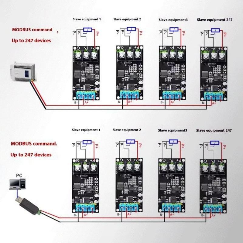 PT100 Металлические Датчики RS485 Modbus RTU Модуль -20°C-400°C 8-25В Вход Модус Рту Модуль Электронный Компонент