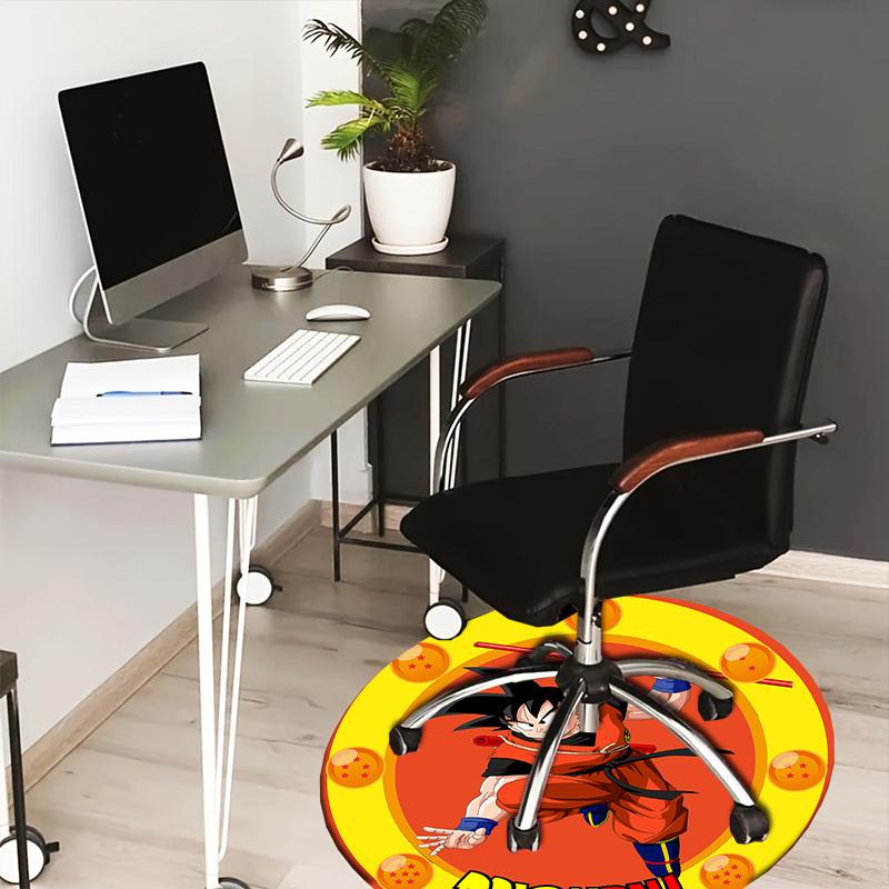 1pc Dragon Ball Character Artwork Round carpet, Made of Polyester,Perfect for Decorating Office Chairs, Living Rooms,Vibrant Decorative Rug