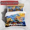 3pcs Duvet Cover Set (1*Duvet Cover + 2*Pillowcase, Without Core), Custom Name Demon Slayer Pattern Bedding Set, Home Bedroom Decor Gift