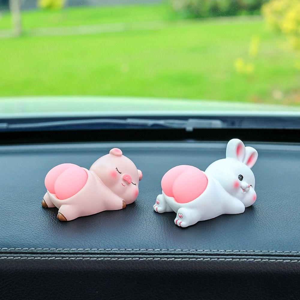Panda Pig Car Ornaments Cute Cartoon Decorative Accessories Car Interior Ornaments Car Decoration