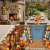 2Pcs Fall Artificial Maple Leaf Wreath—Harvest Festival, Thanksgiving, and Halloween Decorations; Artificial Maple Leaves and Vine; Outdoor Garden