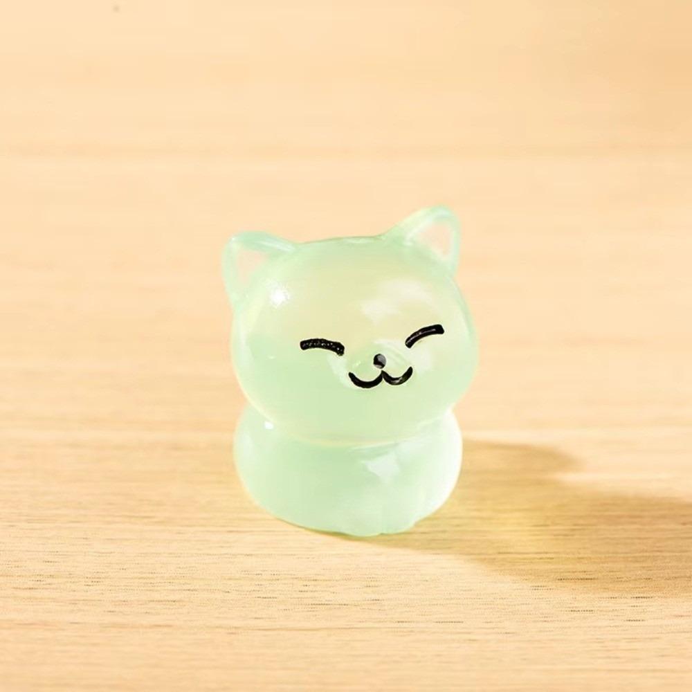 Glow At Night Mini Cat Animal Tiny Cat Ornaments Glow Dark Ornaments for DIY Home Decor