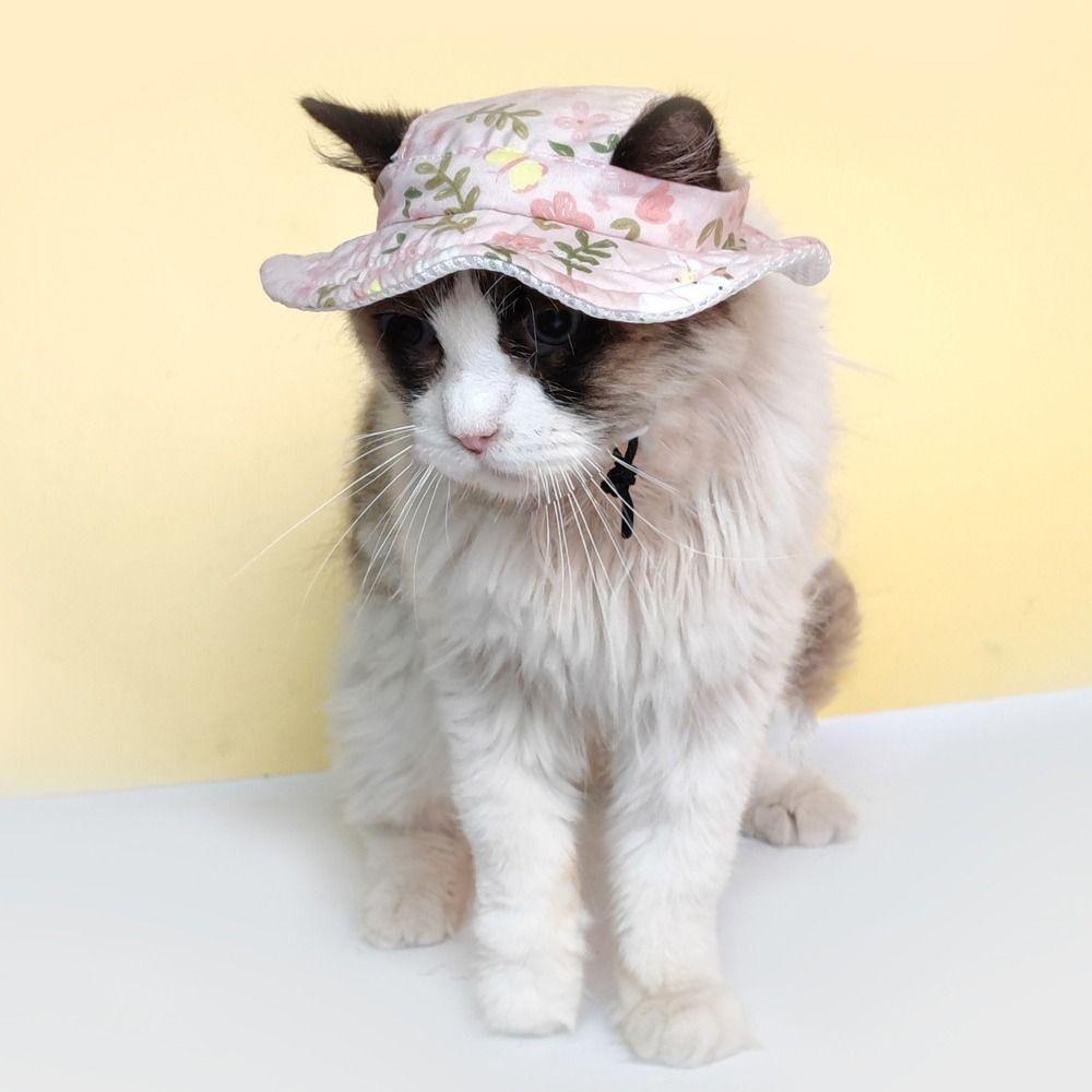 Breathable Dog Sunshade Hats Adjustable Pet Sun Hat Fashion Dog Fisherman Hat for Cats Dogs