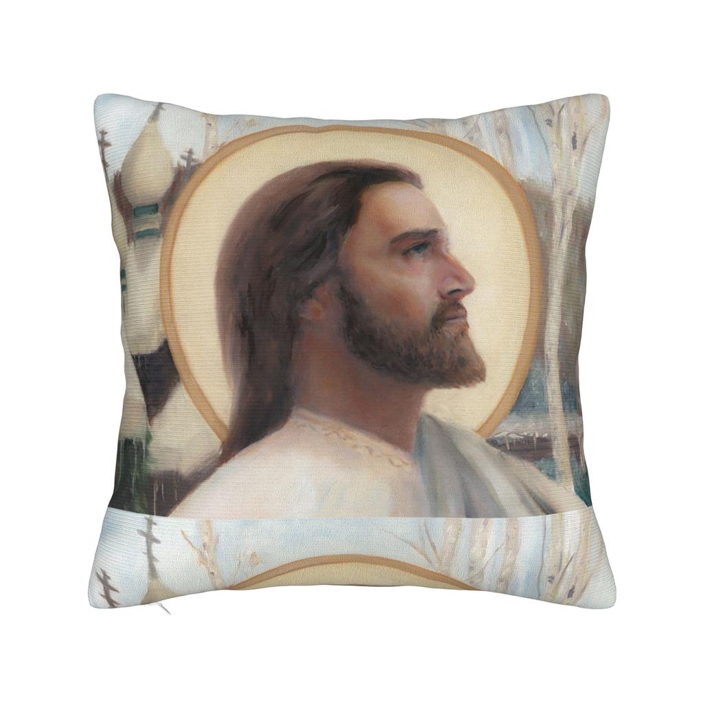 Christian Pillowcase Polyester Cushion Cover Decorative God Bless Jesus Christ Throw Pillow Case Cover Home Square cm