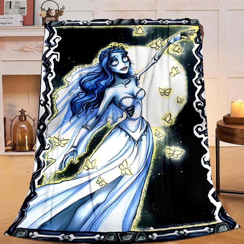 1PC Gothic Corpse Beauty In Bloom Flannel Blanket Gift, Suitable for Both Men And Women, Soft Ideal for Beds And Sofa, Birthday Or Christmas Gift