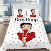 Cartoon 3D Printed Bedding Set B-Bettys Boops Duvet Cover Pillowcase Single/Twin/Full/Queen Size for Fans Bedroom Decor