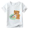 Unisex Childrens Cartoon Bear TShirt Short Sleeve round Neck Numbers 112 Years Old Kids Casual Fashion Clothing