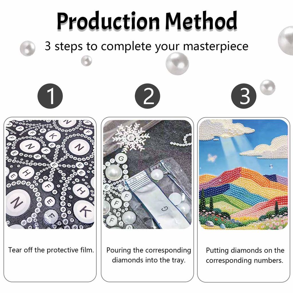 Pearl painting handmade diy 5D pearl painting kit rainbow mountain landscape home wall decoration art