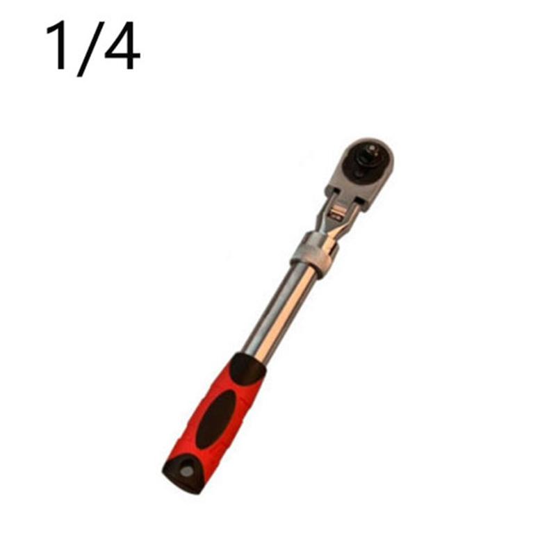 72-Tooth Extendable Flex-Head Ratchet Wrench 1/4 3/8 & 1/2-Inch Drives Carbon Steel Auto Mechanics/Confined Spaces