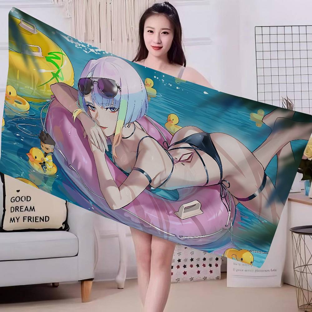 C-CYBERPUNKS-2077S Anime.webp Microfiber Beach Towel Absorbent Quick dry Soft Yoga Swimming Resort Mountain Climbing Towel