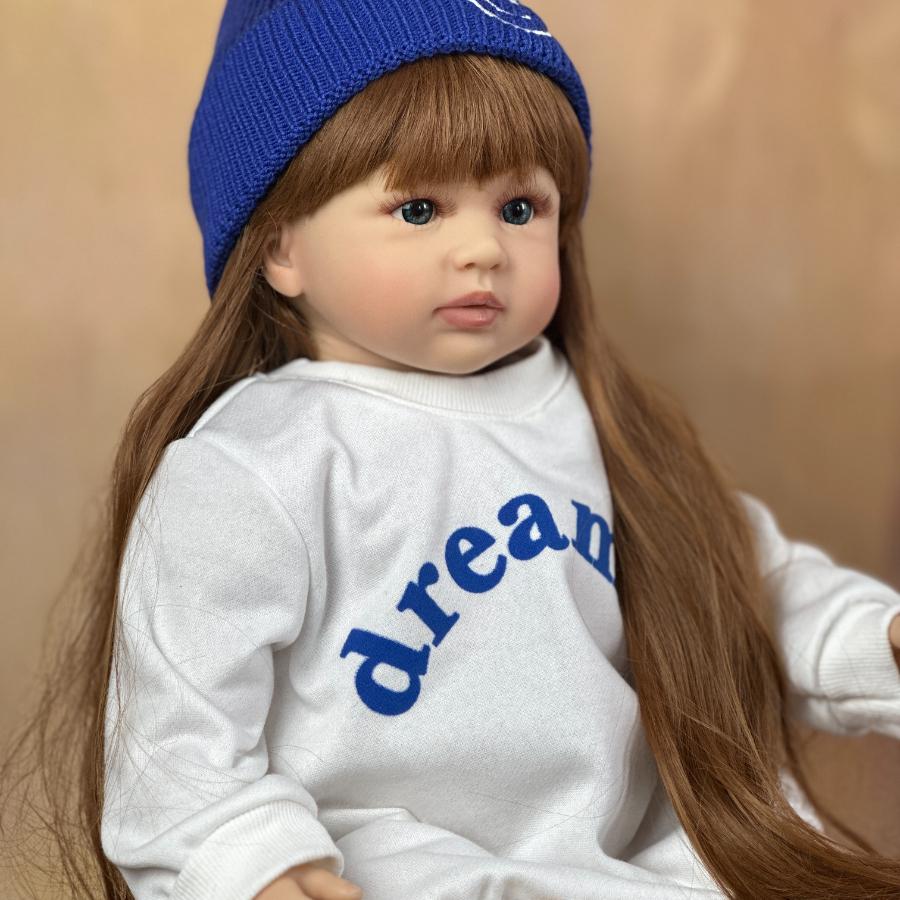 BZDOLL 60 см 24 дюйма Как Настоящий Мягкий Винил Реборн Виниловая Кукла Принцесса Малыш Младенцы Ребенок Подарок на День Рождения Девочкам Играть в Домик