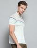 MONTE CARLO Мужская полосатая футболка с зеленым воротником и рукавом три четверти