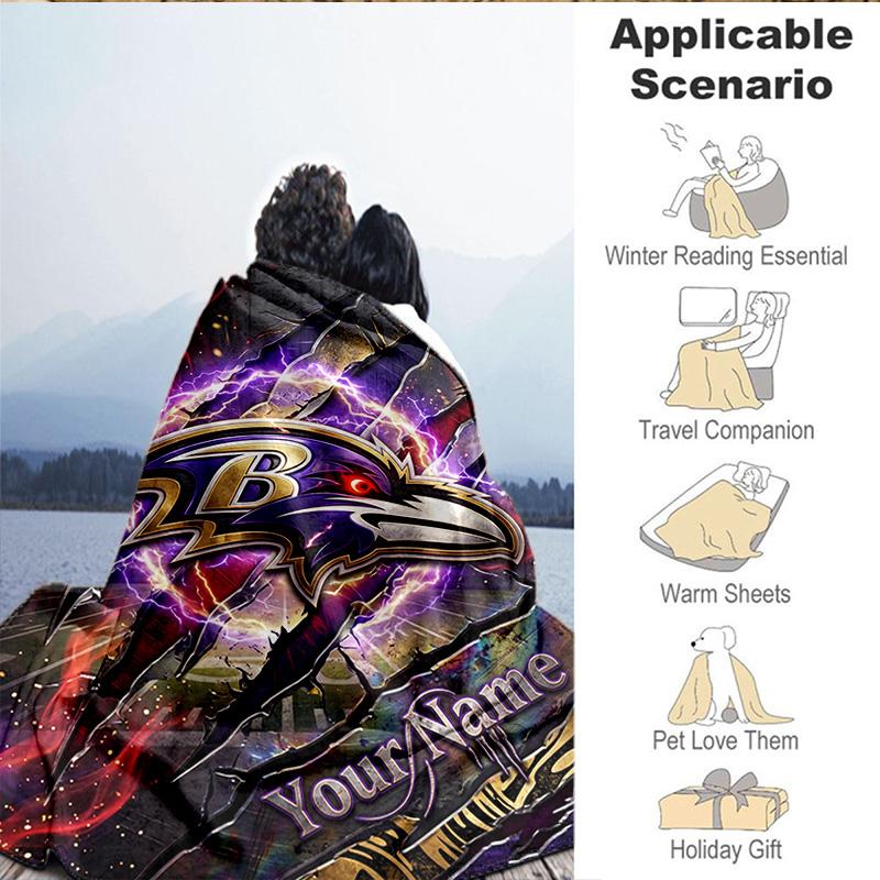Custom Name Blanket Baltimore Logo Art Blanket Bedding Blanket for Travel, Camping, Living Rooms, Offices, Sofas, Fan Christmas gift