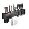 Kitchen Cutlery Holder Wall Mounted Cutter Holder with Hooks Carbon Steel Cutter Storage Rack for Spoon Chopsticks Rust-Resistant Kitchen Utensil