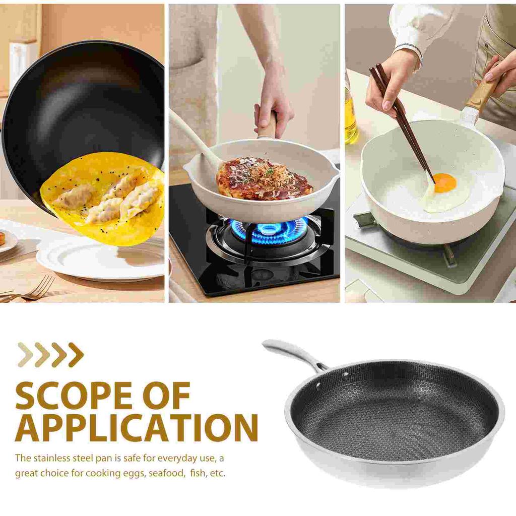 Сковорода из нержавеющей стали с сотовым покрытием, антипригарная сковорода для жарки яиц, кухонная посуда, маленькая сковорода, сковороды вок из нержавеющей стали, антипригарные