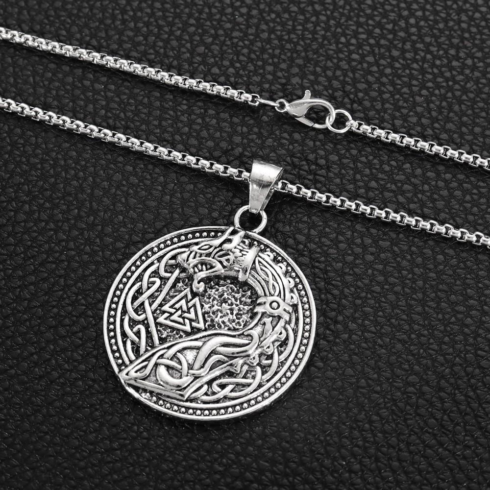 Retro Punk Viking Dragon Style Necklace Pendant Punk Men Trend Personality Pendant Holiday Gift Jewelry