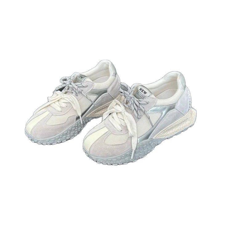 Корейские розовые кроссовки на толстой подошве, увеличивающие рост, в стиле Форреста Гампа для женщин, новинка 2025 года, универсальные, дышащие, для отдыха и спорта, кроссовки Dexun для женщин