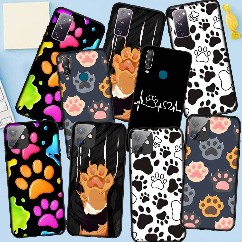 Чехол для телефона Samsung Galaxy S24 S23 iPhone 15 14 Xiaomi Redmi Note 13 12 11 8 10 9 Pro Max Plus X XR OPPO A15 Huawei Cute Dog Paw Cat Cover