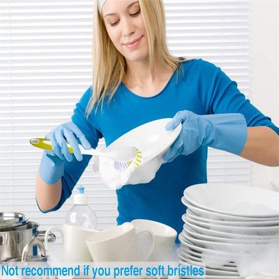 Щетка для мытья посуды с ручкой, 2 шт. в упаковке. Кухонные щетки с жесткой щетиной. Щетка для мытья посуды для раковин, кастрюль и сковородок.