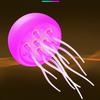Smart Color-Changing Sound-Activated Jellyfish Lamp Floating Tentacles Creative Mood Sensor Night Light with Plastic Base