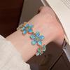 Floral Jewelry Five-leaf Flower Bracelet Pink Dripping Hand Chain  Birthday
