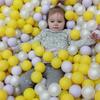 100Pcs/Set Yellow White Pit Ball Thickened PE Crush Proof BPA Phthalate Free Safe Indoor Outdoor Baby Toddler Kids Round Ocean Ball Pool Toy